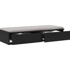 vidaXL Bedlades met lade Zwart Eiken 100 x 36,5 x 16,5 cm Bewerkt hout