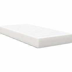 vidaXL Bedmatras met matras Crème 80 x 200 cm Stof