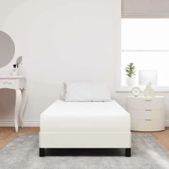 vidaXL Bedmatras met matras Crème 80 x 200 cm Stof