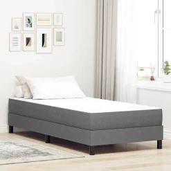 vidaXL Bedmatras met matras Lichtgrijs 80 x 200 cm Stof