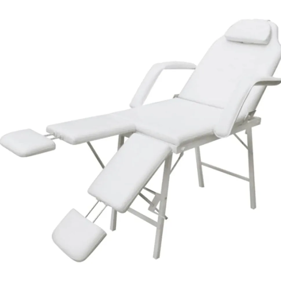 vidaXL Behandelingsstoel voor gezicht 185x78x76 cm kunstleer wit