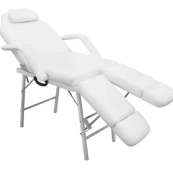 vidaXL Behandelingsstoel voor gezicht 185x78x76 cm kunstleer wit