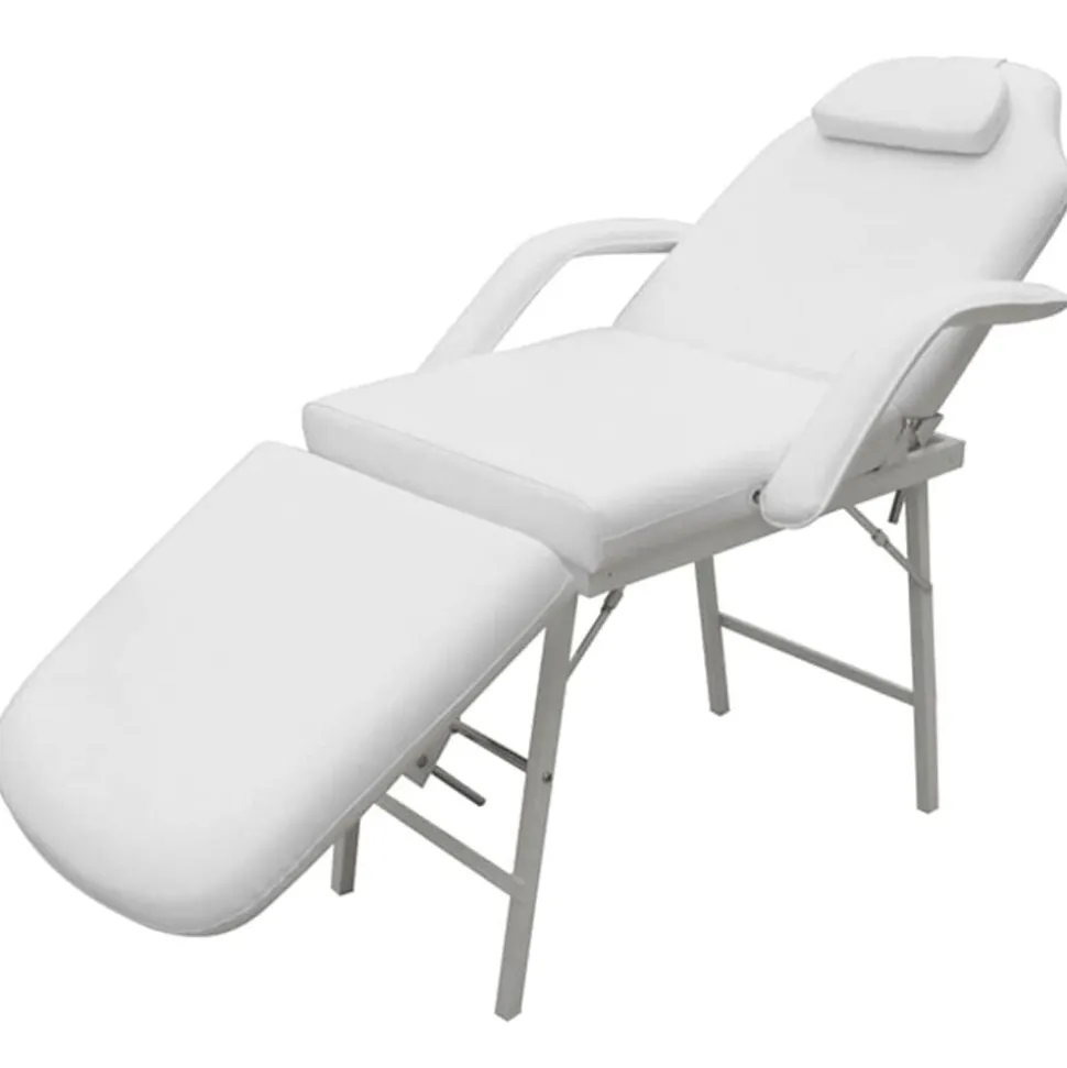 vidaXL Behandelingsstoel voor gezicht 185x78x76 cm kunstleer wit