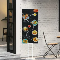 vidaXL Beurs Displays 2 pcs Wit 30 x 23,5 x 210 cm Staal