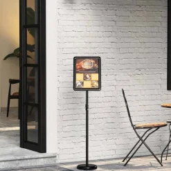 vidaXL Beurs Displays Zwart 30 x 25 x 128 cm Aluminium