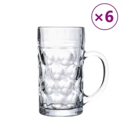 vidaXL Bierpullen met handvat 6 st 1000 ml glas