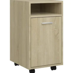 vidaXL Bijzetkast met wielen 33x38x60 cm bewerkt hout sonoma eiken