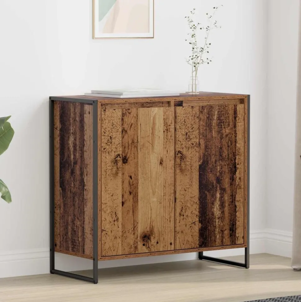 vidaXL Bijzetkast Oud Hout 79 x 36 x 75 cm Bewerkt hout