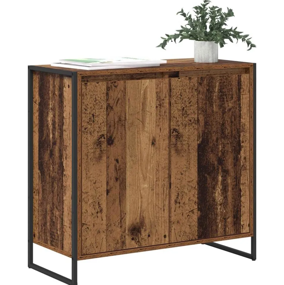 vidaXL Bijzetkast Oud Hout 79 x 36 x 75 cm Bewerkt hout