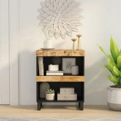 vidaXL Bijzetkast 60x33x75 cm massief mangohout