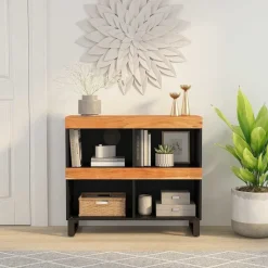 vidaXL Bijzetkast 85x33x75 cm massief acaciahout