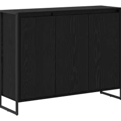 vidaXL Bijzetkast Zwart Eiken 96,5 x 30 x 75 cm Bewerkt hout