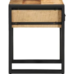 vidaXL Bijzettafel Bruin en zwart 40 x 40 x 50 cm Massief Mango Hout