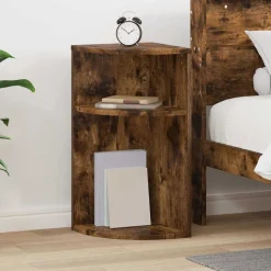 vidaXL Bijzettafel Gerookt eiken 29,6 x 29,6 x 60 cm Bewerkt hout