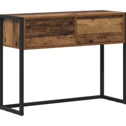 vidaXL Bijzettafel met lade Oud Hout 100 x 36 x 75 cm Bewerkt hout