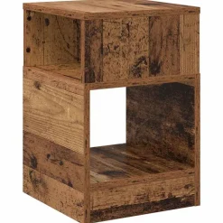 vidaXL Bijzettafel Oudhout 30,5 x 30 x 45 cm Bewerkt hout