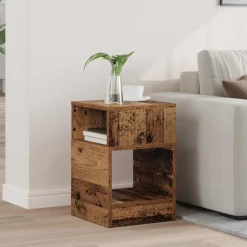 vidaXL Bijzettafel Oudhout 30,5 x 30 x 45 cm Bewerkt hout