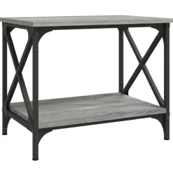 vidaXL Bijzettafel 55x38x45 cm bewerkt hout grijs sonoma eikenkleurig