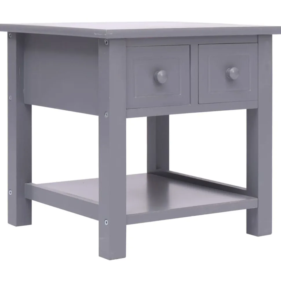 vidaXL Bijzettafel 40x40x40 cm paulowniahout grijs
