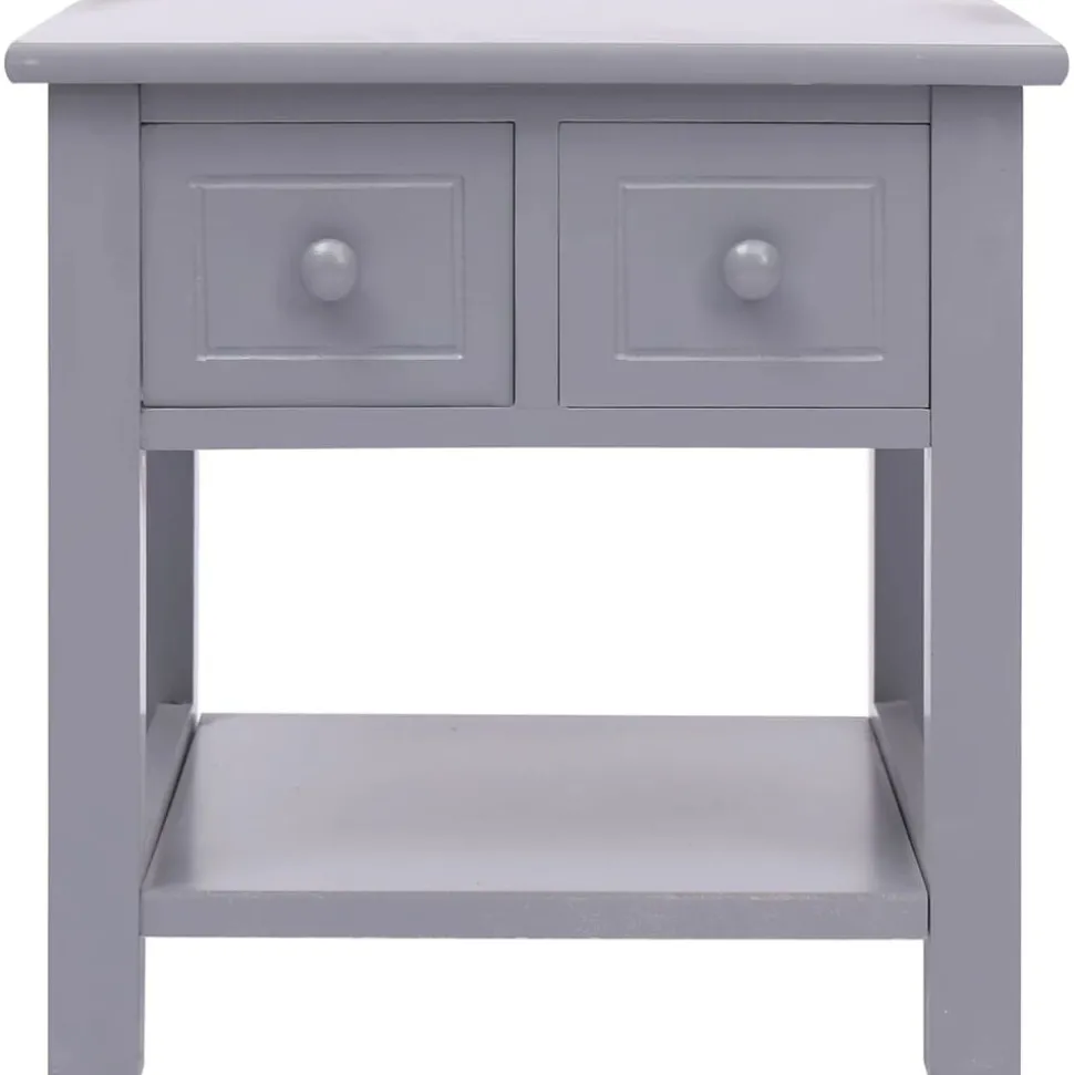 vidaXL Bijzettafel 40x40x40 cm paulowniahout grijs