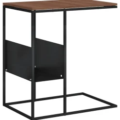 vidaXL Bijzettafel 55x36x59,5 cm bewerkt hout zwart