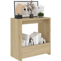 vidaXL Bijzettafel 50x26x50 cm bewerkt hout sonoma eikenkleurig