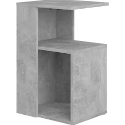 vidaXL Bijzettafel 36x30x56 cm bewerkt hout betongrijs