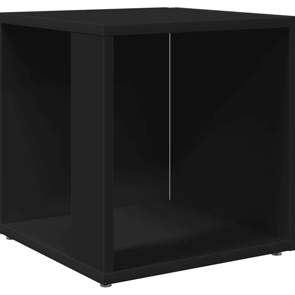 vidaXL Bijzettafel 33x33x34,5 cm bewerkt hout zwart