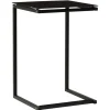 vidaXL Bijzettafel 40x40x60 cm gehard glas zwart