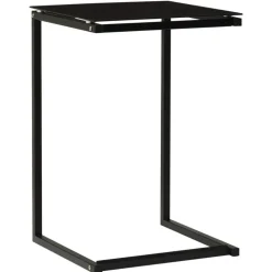 vidaXL Bijzettafel 40x40x60 cm gehard glas zwart