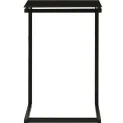 vidaXL Bijzettafel 40x40x60 cm gehard glas zwart