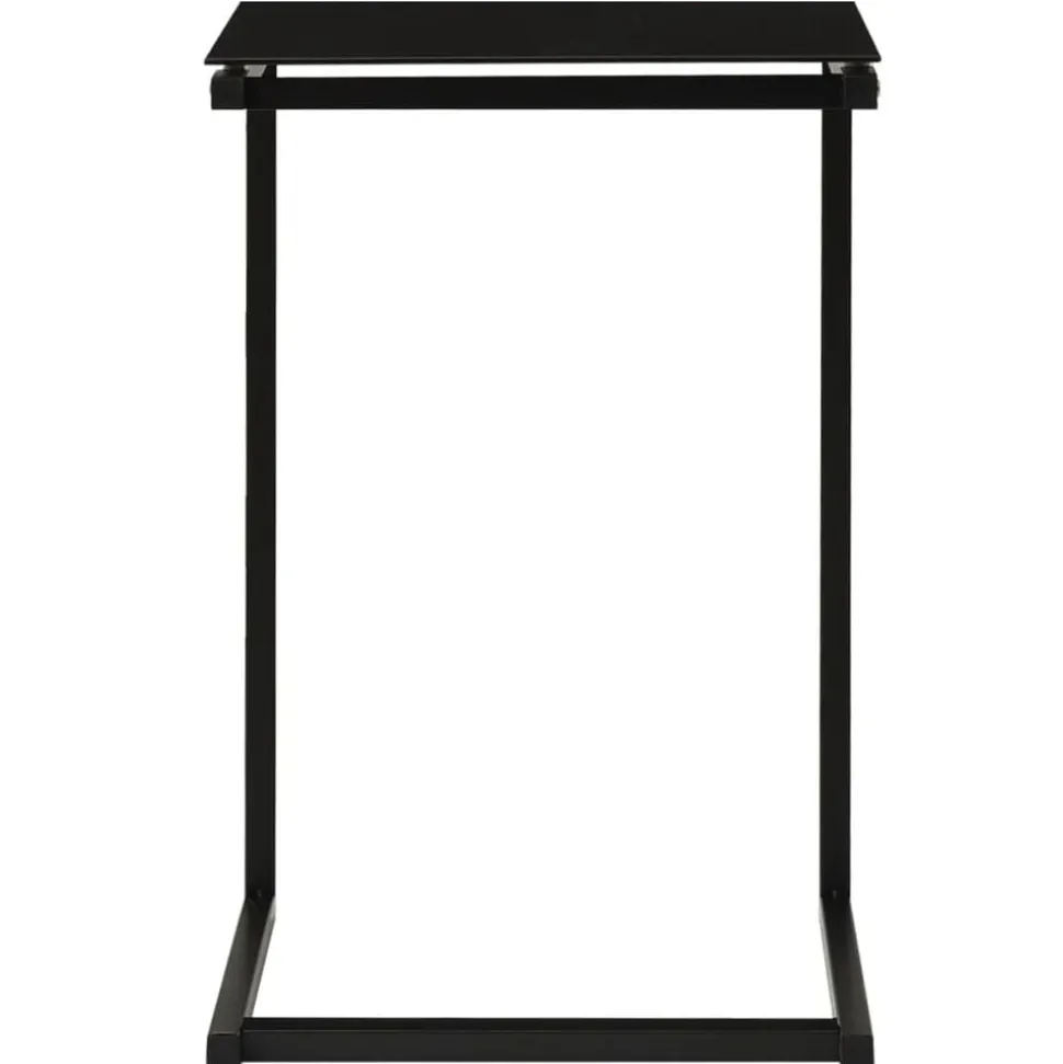 vidaXL Bijzettafel 40x40x60 cm gehard glas zwart