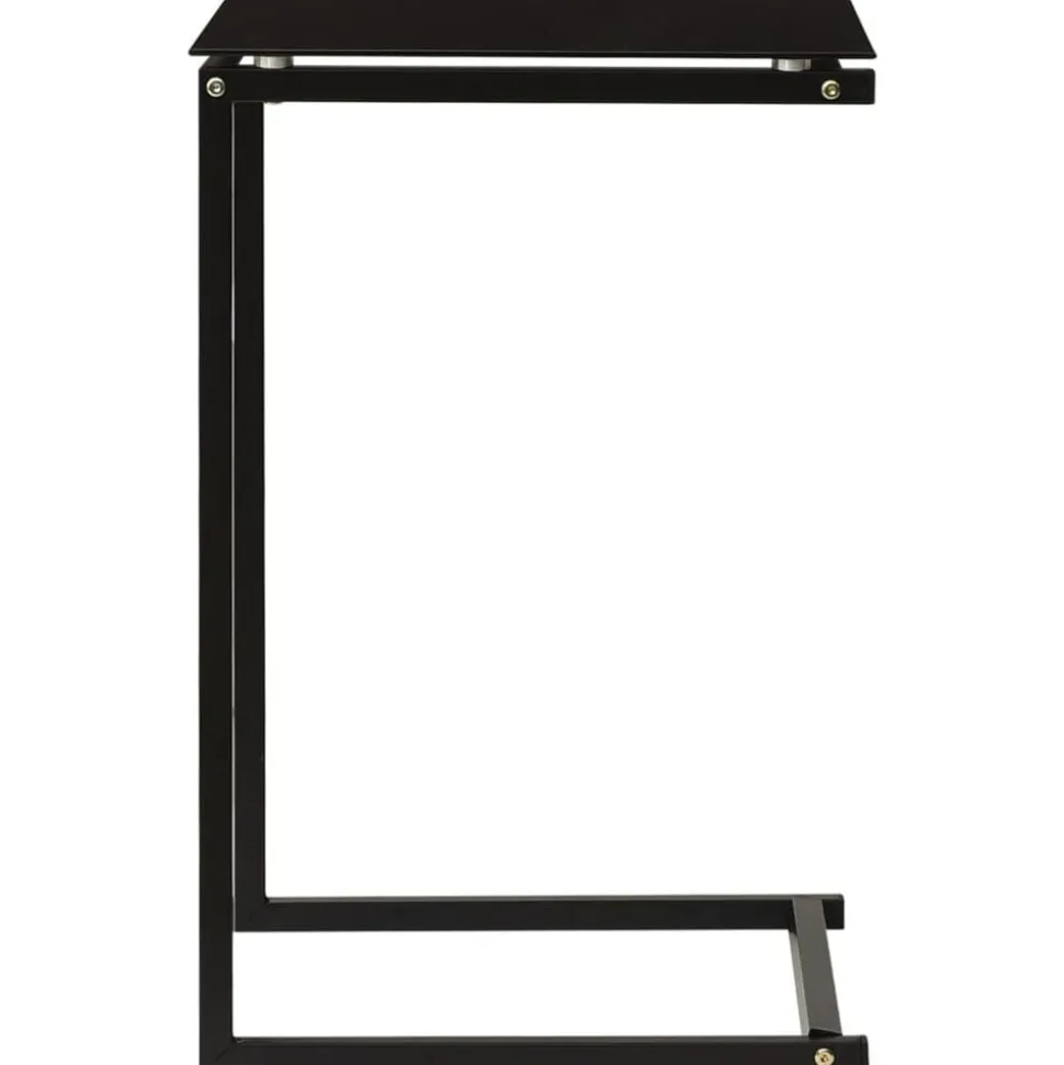 vidaXL Bijzettafel 40x40x60 cm gehard glas zwart