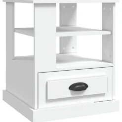 vidaXL Bijzettafel 50x50x60 cm bewerkt hout wit