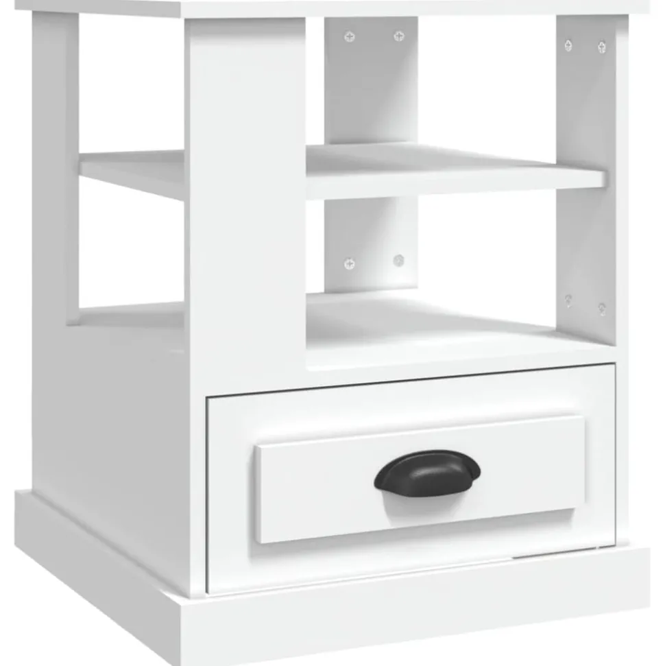 vidaXL Bijzettafel 50x50x60 cm bewerkt hout wit