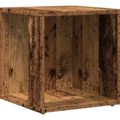 vidaXL Bijzettafel 33x33x34 cm bewerkt hout oud houtkleurig