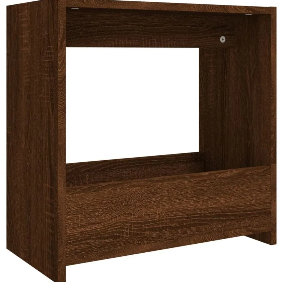 vidaXL Bijzettafel 50x26x50 cm bewerkt hout bruin eikenkleur