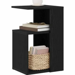 vidaXL Bijzettafel Zwart Eiken 36 x 30 x 56 cm Bewerkt hout