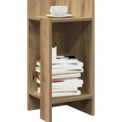 vidaXL Bijzettafeltje met plank 25,5x27x60 cm artisanaal eikenkleur