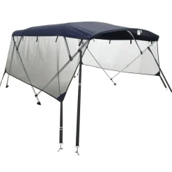 vidaXL Biminitop 4 bogen met mesh zijwanden 243x(170-182)x137 cm