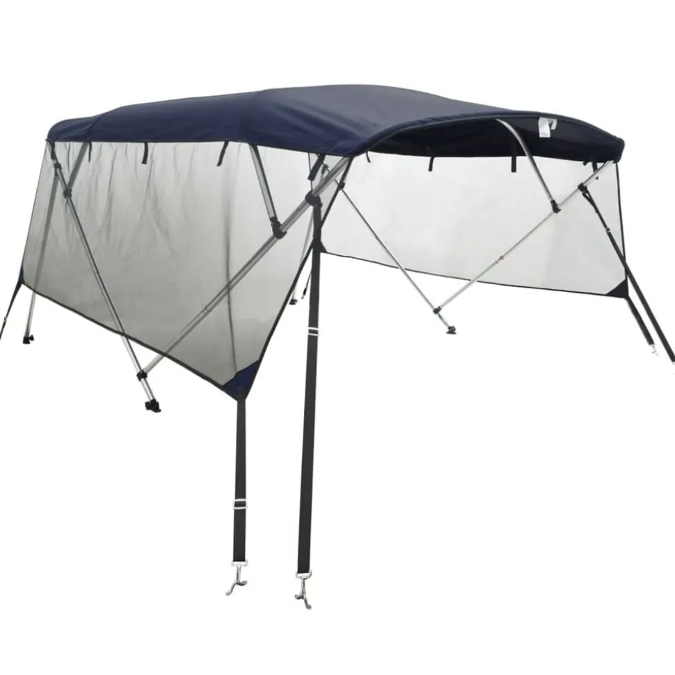 vidaXL Biminitop 4 bogen met mesh zijwanden 243x(170-182)x137 cm