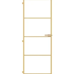 vidaXL Binnendeur smal 76x201,5 cm gehard glas en aluminium goudkleur