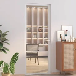 vidaXL Binnendeur 76x201,5 cm ESG-glas en aluminium wit
