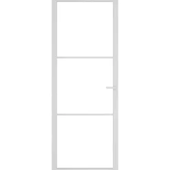 vidaXL Binnendeur 76x201,5 cm ESG-glas en aluminium wit