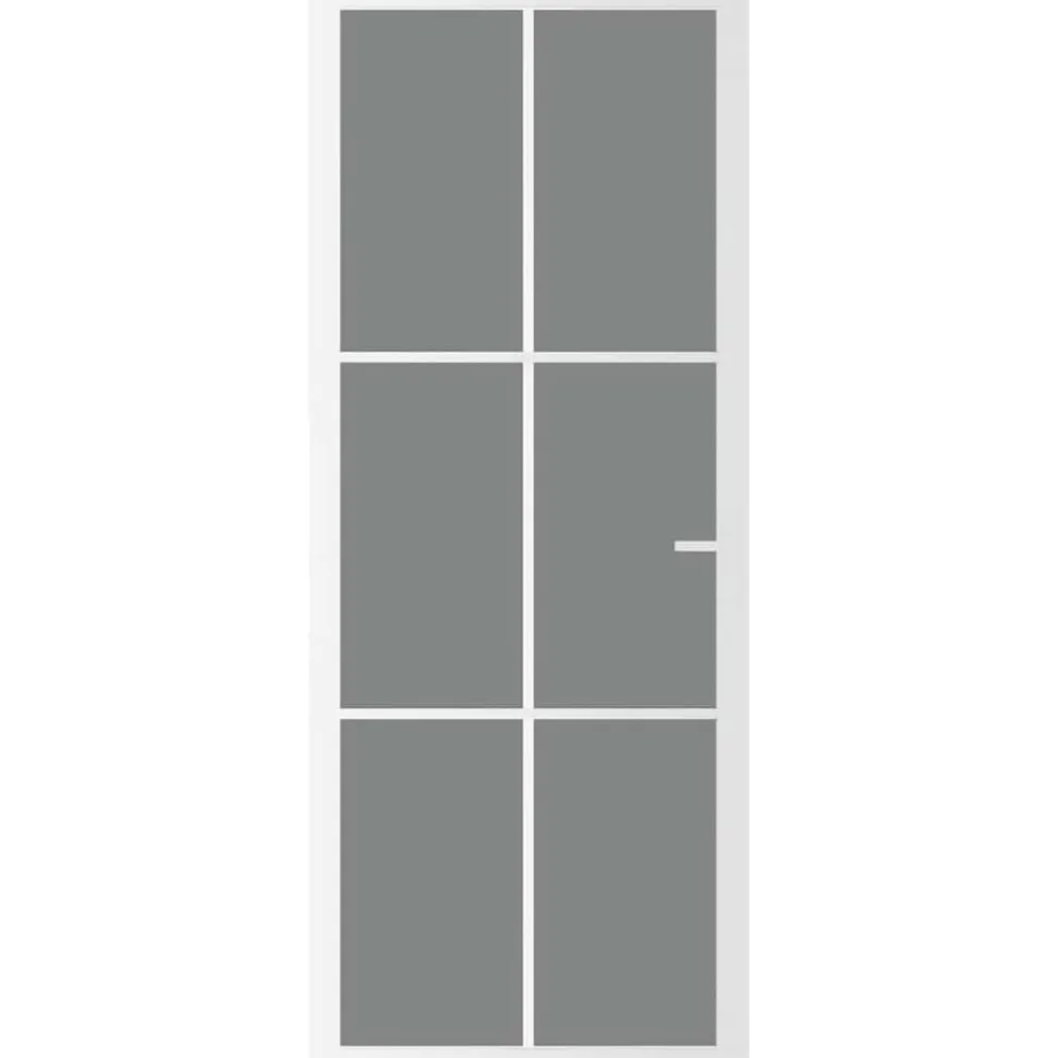 vidaXL Binnendeur 83x201,5 cm ESG-glas en aluminium wit