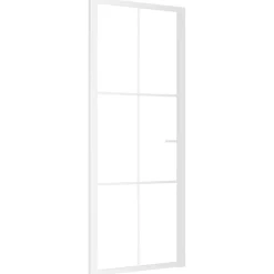 vidaXL Binnendeur 83x201,5 cm ESG-glas en aluminium wit