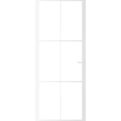vidaXL Binnendeur 83x201,5 cm ESG-glas en aluminium wit