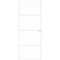 vidaXL Binnendeur 76x201,5 cm gehard glas en aluminium smal wit