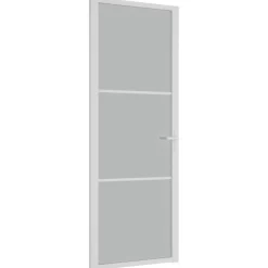vidaXL Binnendeur 76x201,5 cm matglas en aluminium wit