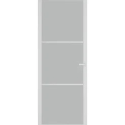 vidaXL Binnendeur 76x201,5 cm matglas en aluminium wit